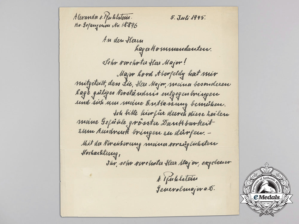 a_letter_by_generalmajor_alexander_von_pfuhlstein_written_while_at_trent_park_a_5430