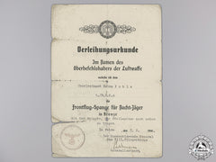 A Luftwaffe Long Range Night Fighter Award Document