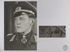 A Post War Signed Photograph Of A Knight's Cross With Oakleaves Recipient