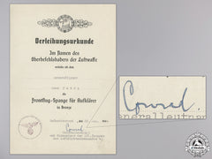 A Reconnaissance Squadron Clasp Award Document; Bronze Grade