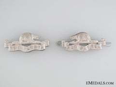 A Set Of Royal Canadian Regiment Militia Officier's Collar Badges