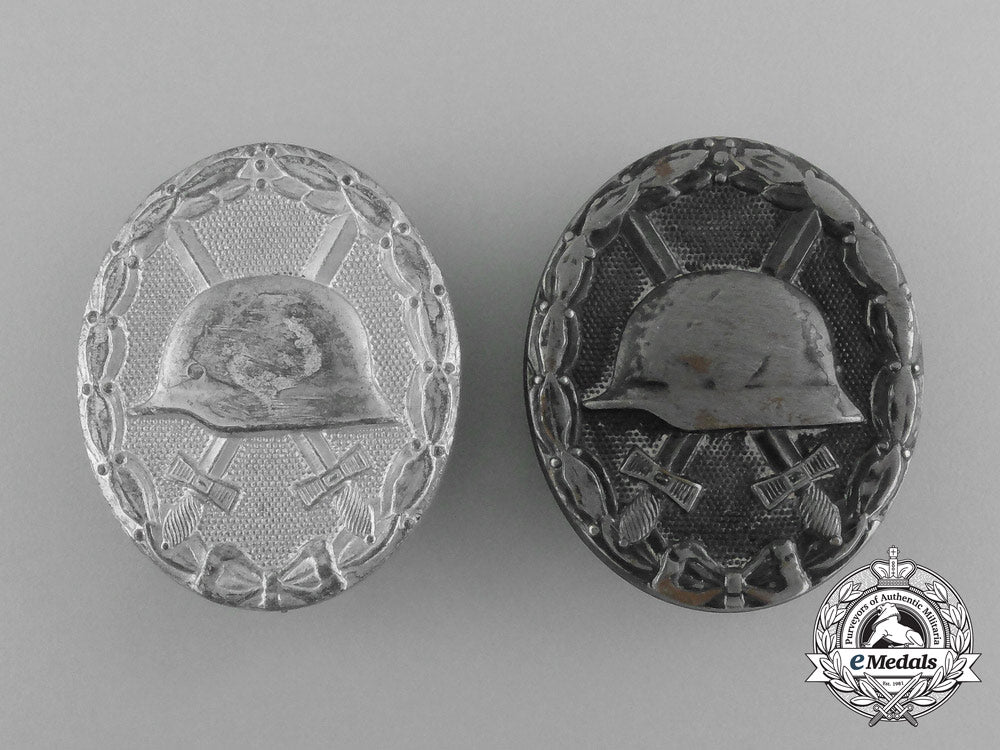 a_grouping_of_two_second_war_german_de-_nazified_silver_grade_wound_badges_aa_1432