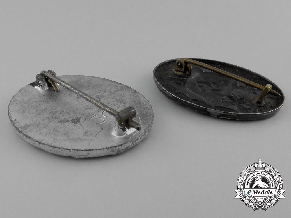 a_grouping_of_two_second_war_german_de-_nazified_silver_grade_wound_badges_aa_1435