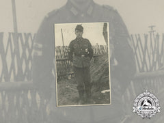 A Wartime Photo Of An Obergefreiter With Two Tank Destruction Badges