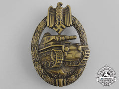 An Early German Bronze Grade Panzer Badge In Tombac