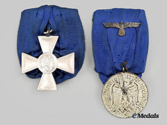 Germany, Wehrmacht. A Pair Of Parade-Mounted Long Service Awards