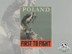 A Second World War Polish Air Force "First To Fight" Allied Co-Operation Poster