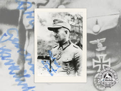 A Signed Photograph Of General Of  Cavalry Gustav Harteneck Rk Recipient