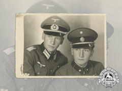 A German & Croatian Officer Postcard