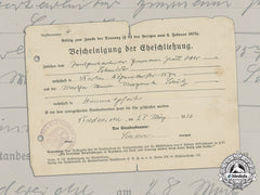 Germany, Nsdap. A Marriage Certificate, 1936