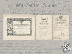 Germany, Imperial. Award Documents To Military Commissariat Dr. Domino, Wilhelm Ii Signature