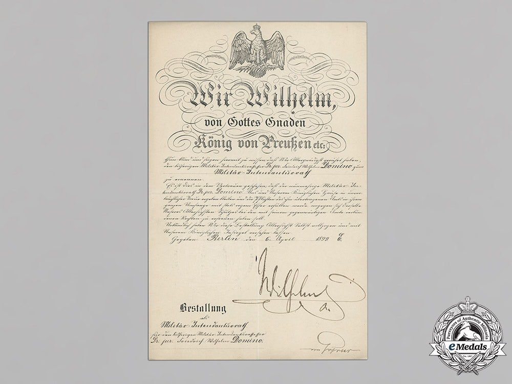 germany,_imperial._award_documents_to_military_commissariat_dr._domino,_wilhelm_ii_signature_c18-021217