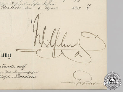 germany,_imperial._award_documents_to_military_commissariat_dr._domino,_wilhelm_ii_signature_c18-021218