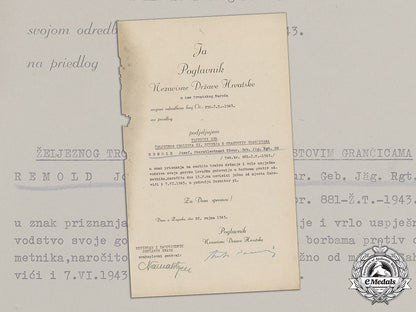 croatia._a_preliminary_award_document(_vorschlag),_to_oberstleutnant_josef_remold,_signed_by_a._pavelić_c18-032614