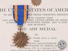 United States. Air Medal, To Vietnam War Veteran, Lieutenant Colonel Reily Eugene Urich, 4258Th Strategic Wing, U-Tapao Field In Thailand