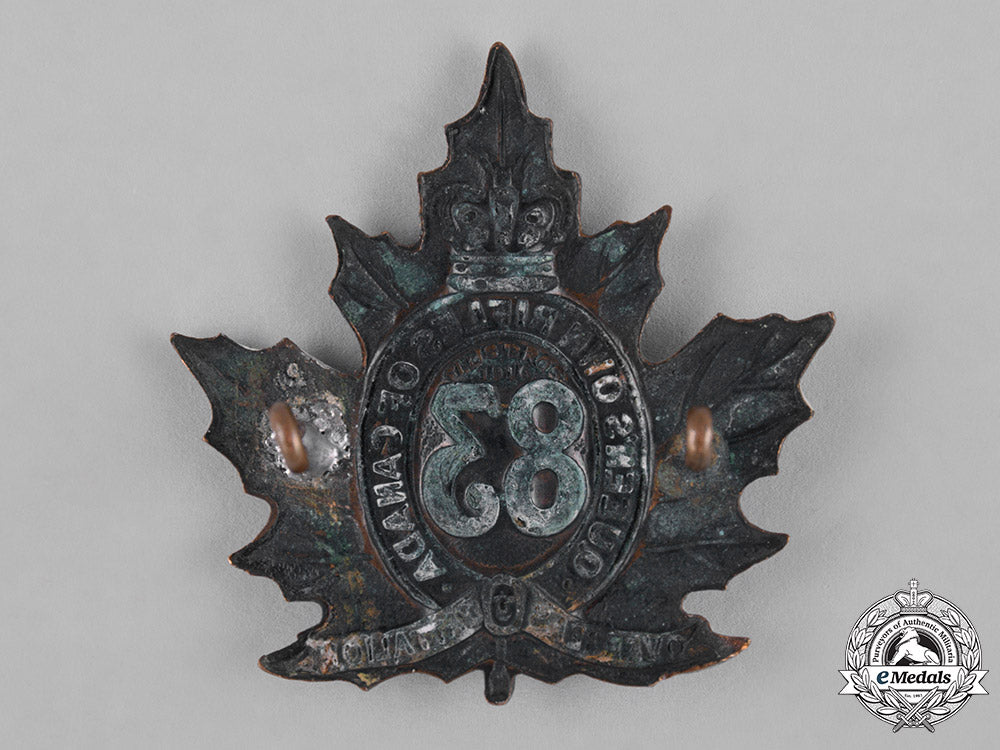 canada._a83_rd_infantry_battalion"_queen's_own_rifles"_cap_badge,_c.1916_c18-046277