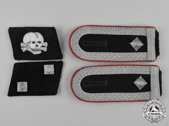 Germany, Ss. A Set Of 3Rd Ss Panzer Division Totenkopf Oberscharführer’s Rank Insignia