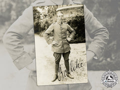 Germany, Imperial. A Signed, Black-And-White Photograph Of Flying Ace Oswald Boelcke, Kia