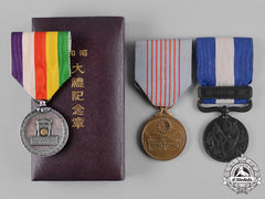 Japan, Empire. Three Commemorative Medals