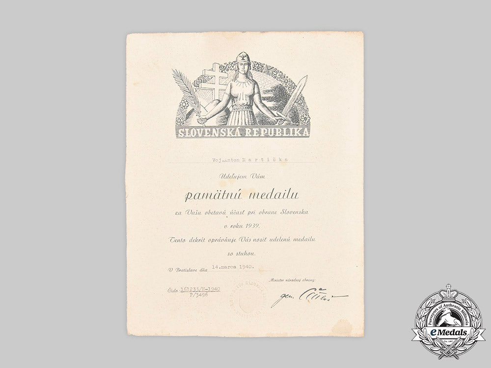 slovakia,_i_republic._a_defence_of_slovakia_medal,_type_i_with_award_document_c2020_137_mnc1430