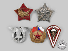 Czechoslovakia, Republic, Socialist Republic. A Lot Of Five Badges