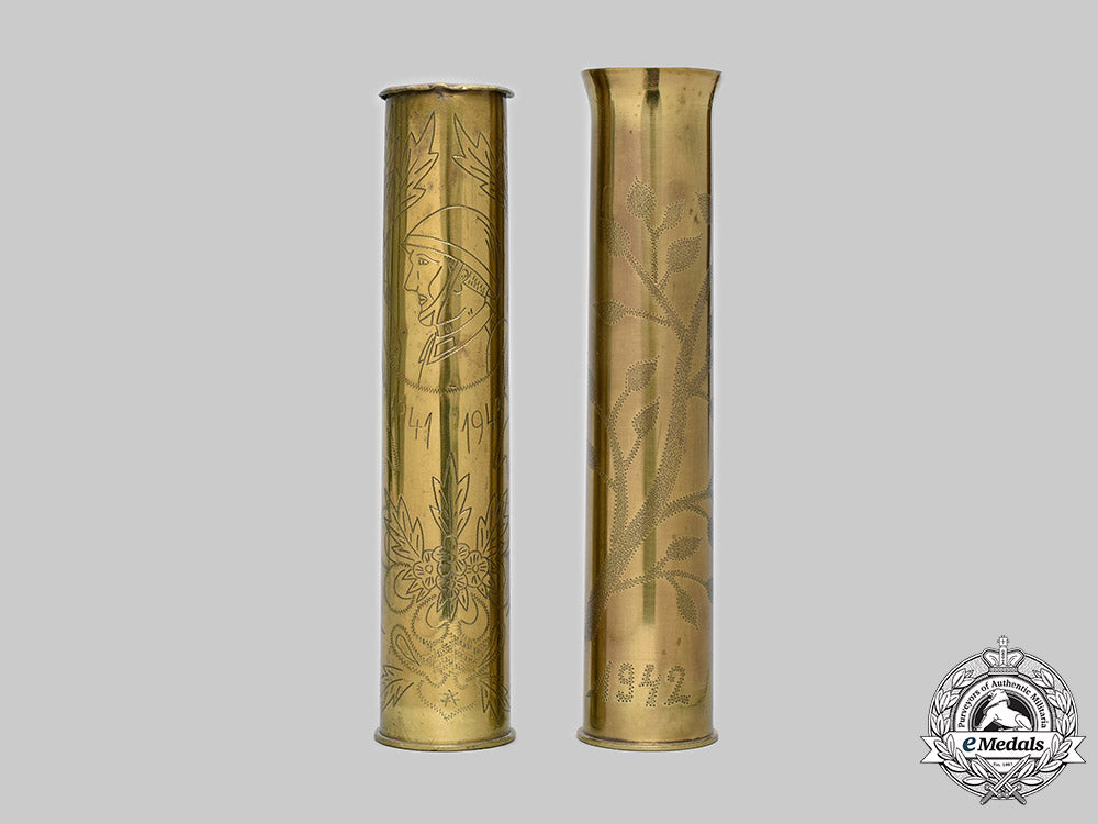 slovakia,_i_republic._a_pair_of_russian_front_trench_art_brass_shell_cases_c2020_527_mnc8756_1