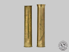 Slovakia, I Republic. A Pair Of Russian Front Trench Art Brass Shell Cases