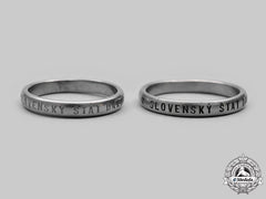 Slovakia, Republic. Two Second War "Slovak State Thanks" Rings