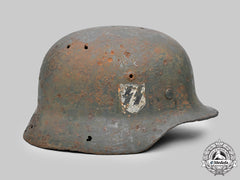 Germany, Ss. A Waffen-Ss Battlefield Relic M40 Stahlhelm