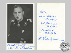 Germany, Ss. A Postwar Signed Photo Of Ss-Oberscharführer Ernst Barkmann