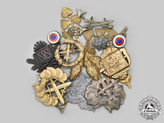 Slovakia, I Republic. A Lot Of Cap Badges And Uniform Insignia