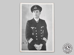 Germany, Kriegsmarine. A Wartime Signed Portrait Of U-Boat Ace Karl-Friedrich Merten