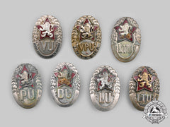 Czechoslovakia, Socialist Republic. A Lot Of Seven Military Academy Badges