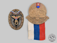 Slovakia, First Republic. A Pair Of Commemorative Badges