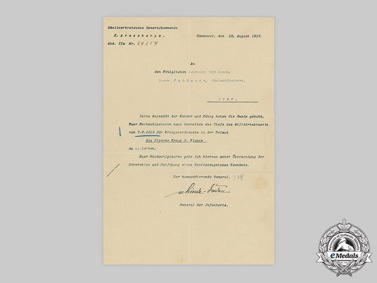 germany,_imperial._a1914_iron_cross_ii_class_award_document_to_leutnant_pohlmann_c20_01066