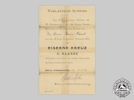 germany,_imperial._a1914_iron_cross_ii_class_award_document_to_gefreiten_johann_krausel_c20_01068