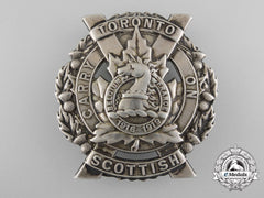 A First War Toronto Scottish Officer's Glengarry Badge In Silver