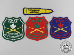 Four Royal Canadian Air Force (Rcaf) Marksman Jacket Patches
