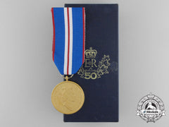 A Canadian Queen Elizabeth Ii Golden Jubilee Medal 2002 With Box