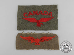 Two Royal Canadian Air Force (Rcaf) Shoulder Insignias