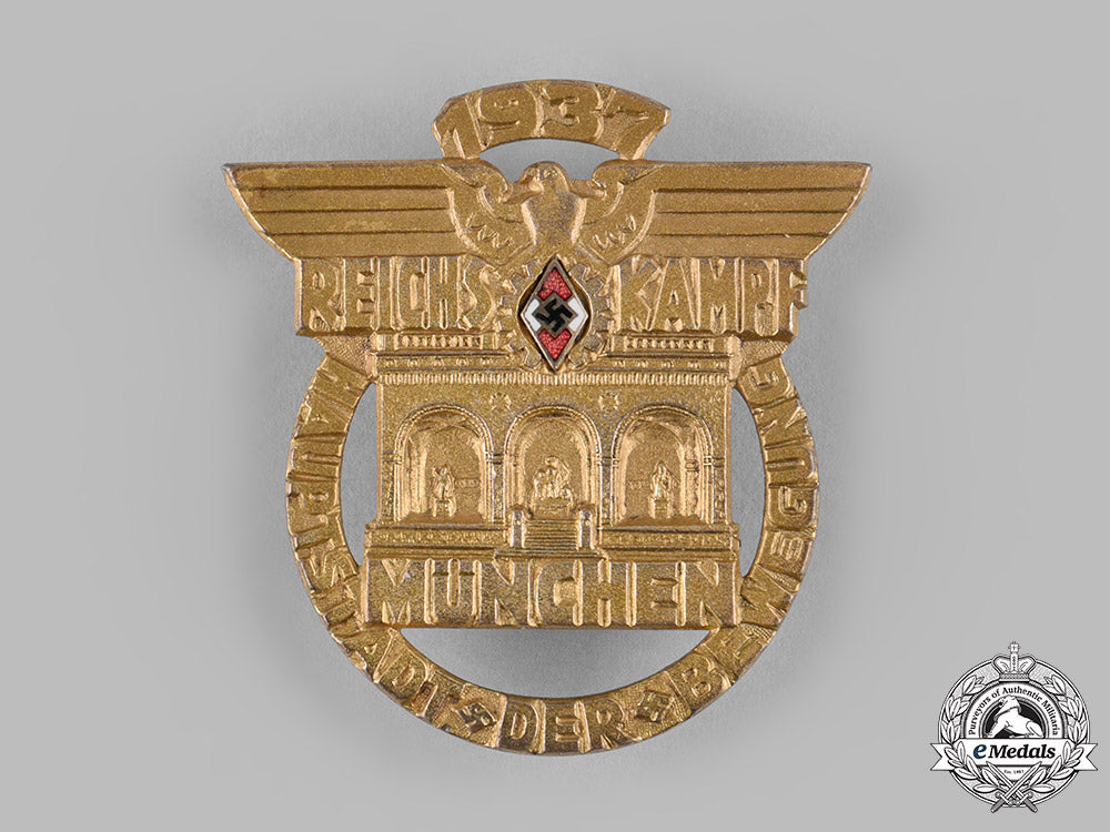 germany,_hj._a1937_reichskampf_munich_participation_badge_by_ferdinand_hoffstätter_ci19_0013