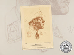 A Print Of Fighter Ace & Kc Recipient Issued By Association For German Culture