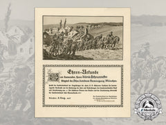 A 1925 Royal Bavarian Heavy Artillery Merit Certificate