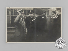 An Unpublished Picture Postcard Of A.h. And High Ranking Kriegsmarine Officials