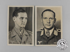 Two Luftwaffe Knight's Cross Of The Iron Cross Recipients Postcards