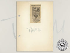 A Wartime Signed Daybook Page Of Ss-Sturmbannführer Christian Tychsen