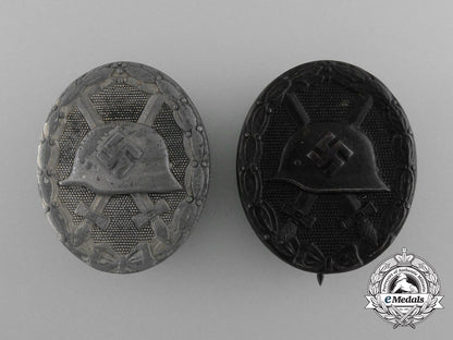 a_lot_of_two_second_war_german_wound_badges;_silver_and_black_grade;_both_marked_d_7435