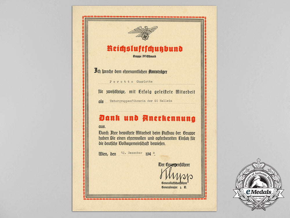 an_award_document_for_volunteer_work_in_the_national_air_raid_protection_league_d_9205