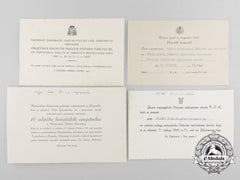 Four Second War Croatian Invitations To Events In Zagreb, 1942-1944 Period