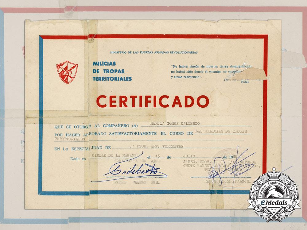 a_cuban_ministry_of_revolutionary_armed_forces_certificate_signed_by_fidel_castro_d_9722_2_1